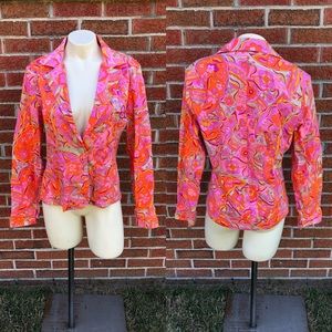 New Identity Floral Sequin Blazer Large Bright